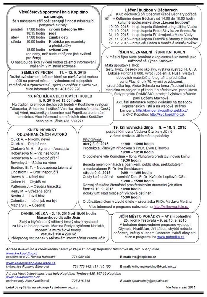 informační leták - září 2015