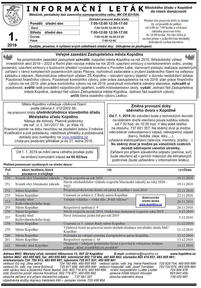 Leták č. - I. str.