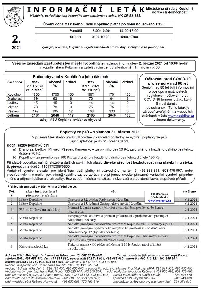 Informační leták č. 2 - str. I.