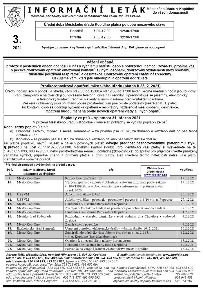 Informační leták č. 3 - str. I.