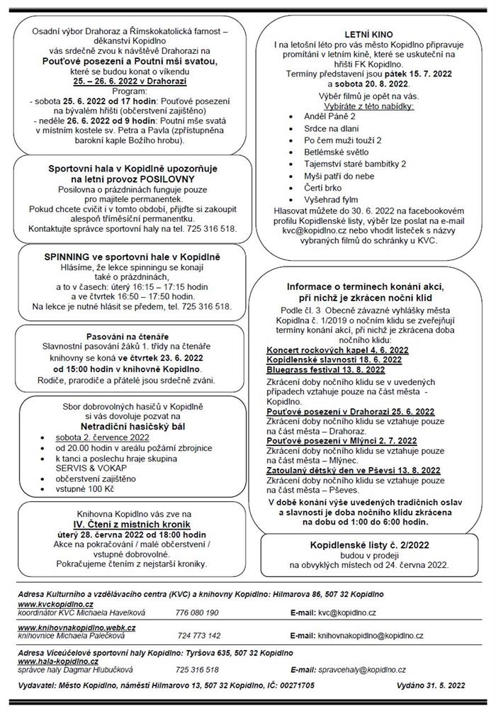 Informační leták č. 6 - str. IV.