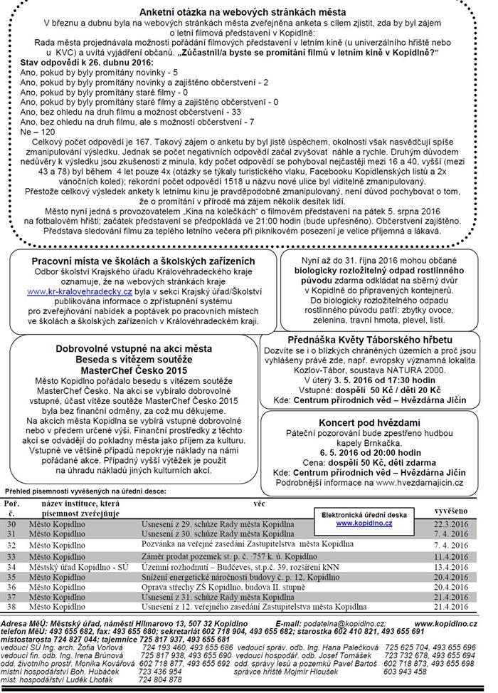 Informační leták - květen 2016 (II. strana)