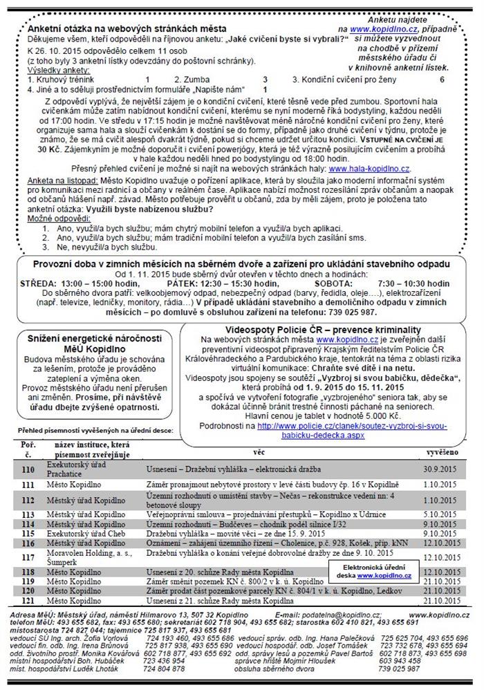 informační leták - listopad 2015