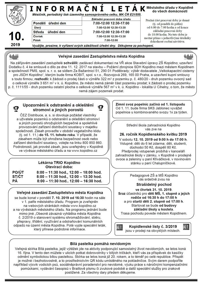 Informační leták č. 10 - I. str.