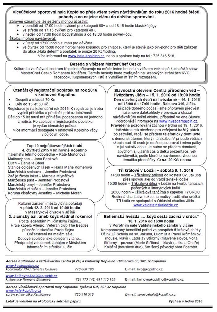 informační leták - leden 2016