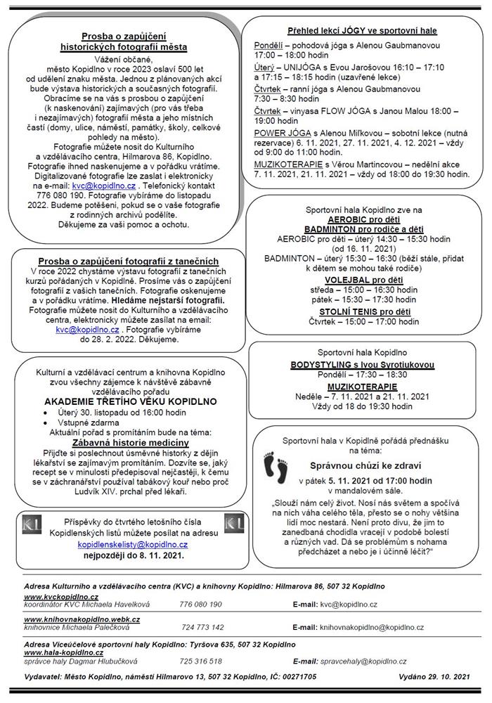 Informační leták č. 11 - str. IV.