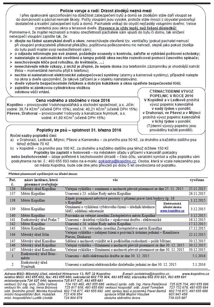 informační leták - leden 2016