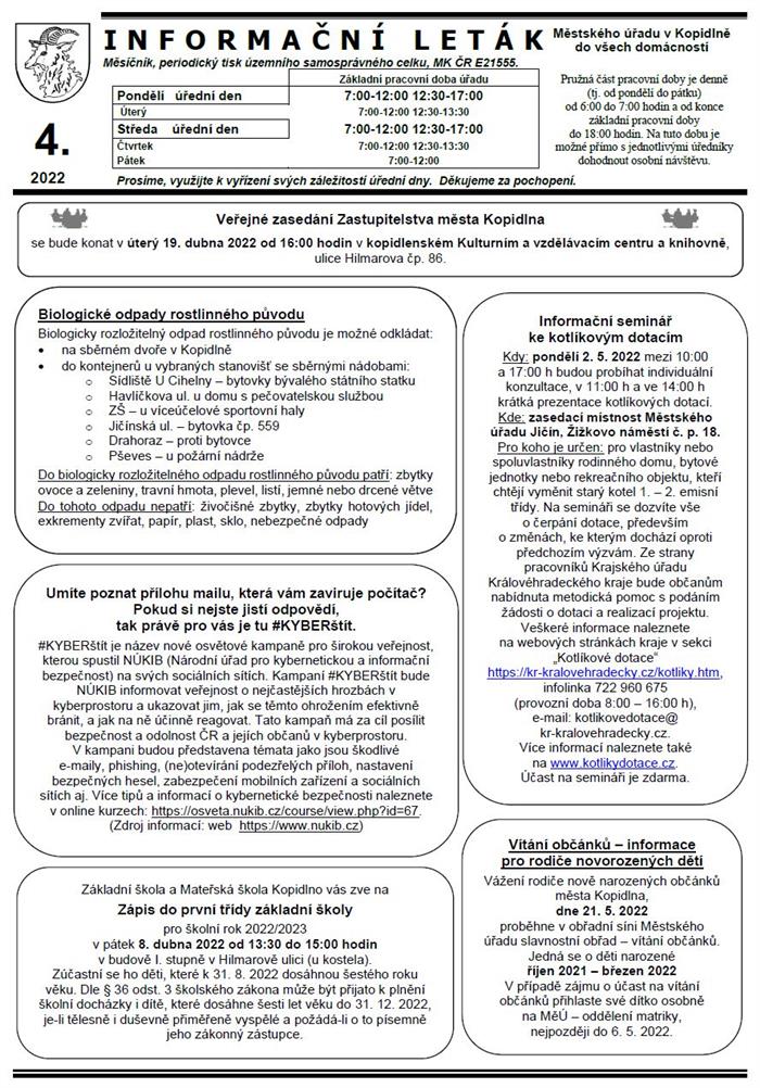 Informační leták č. 4 - str. I.