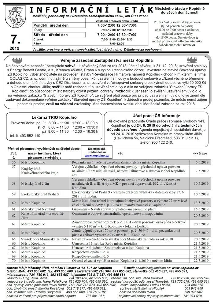 Informační leták č. 7 - I. str.