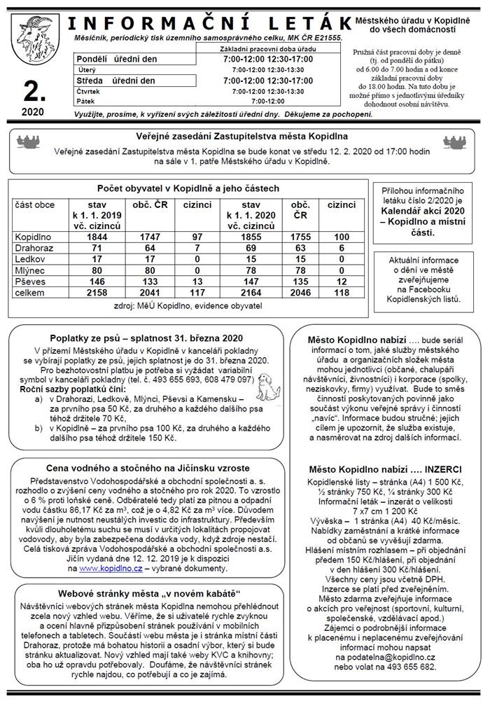Informační leták č. 2 - I. str.