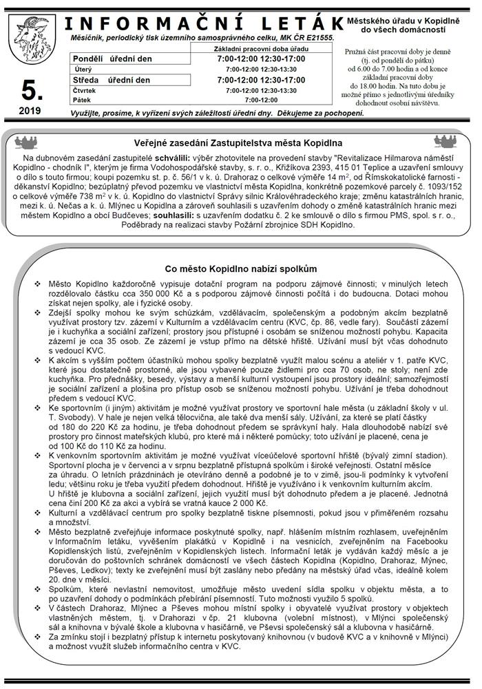 Informační leták č. 5 - I. str.