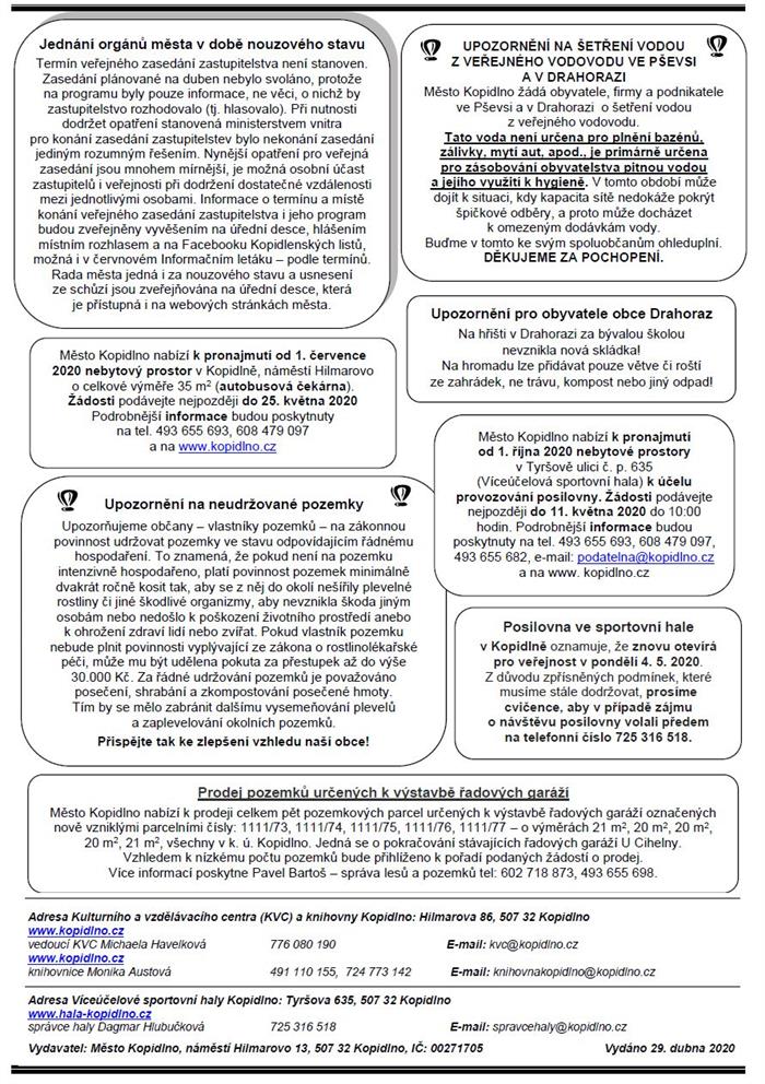 Informační leták č. 5 - IV. str.