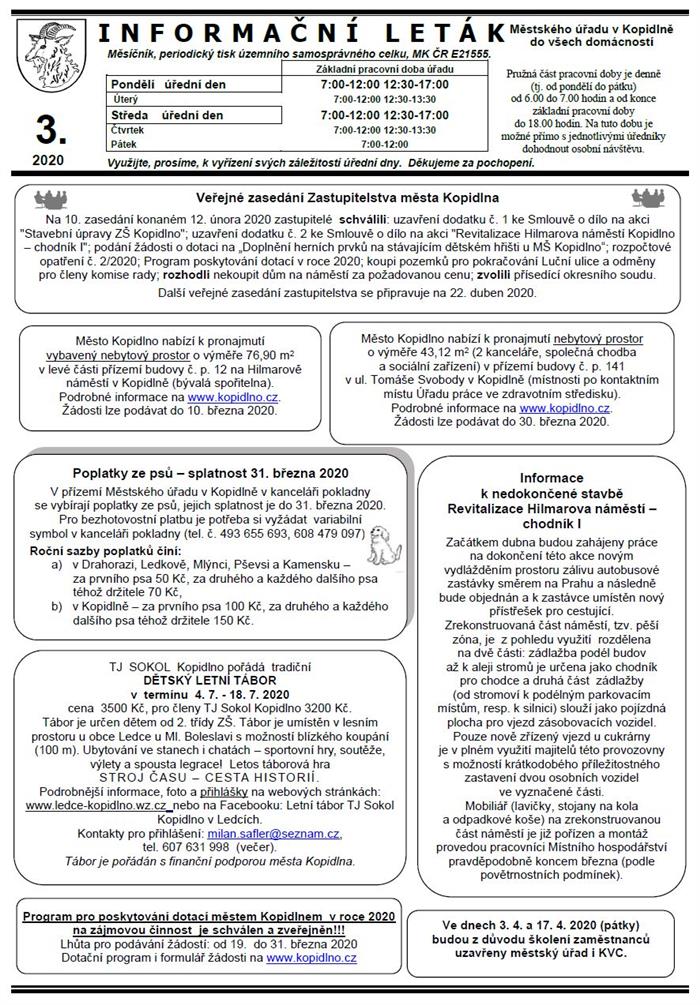 Informační leták č. 3 - I. str.