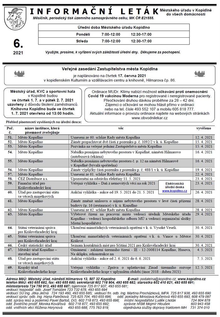 Informační leták č. 6 - str. I.