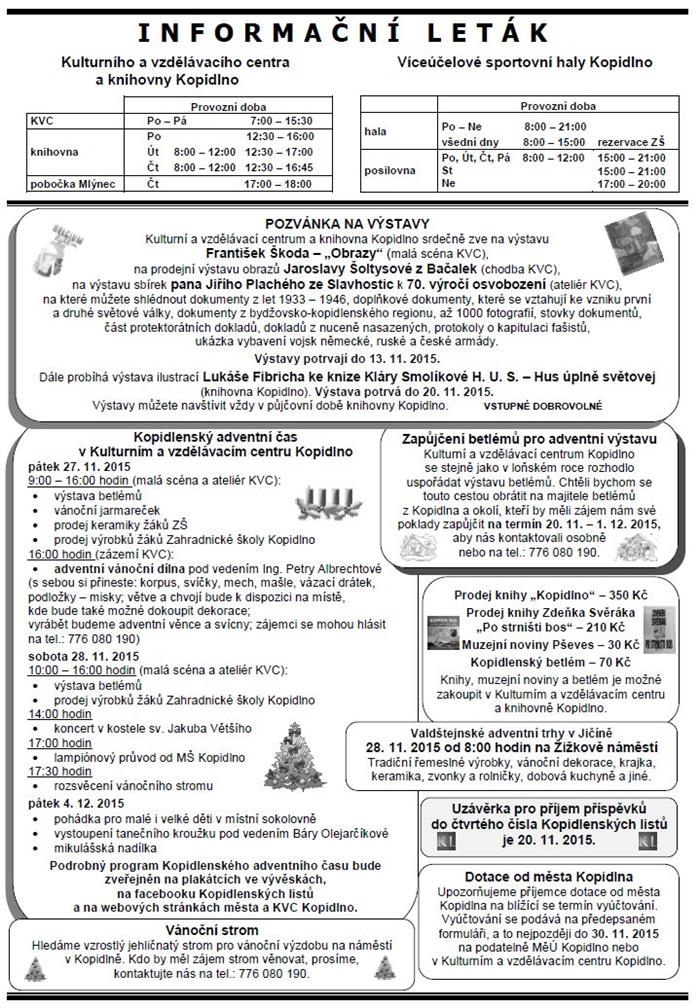 informační leták - listopad 2015