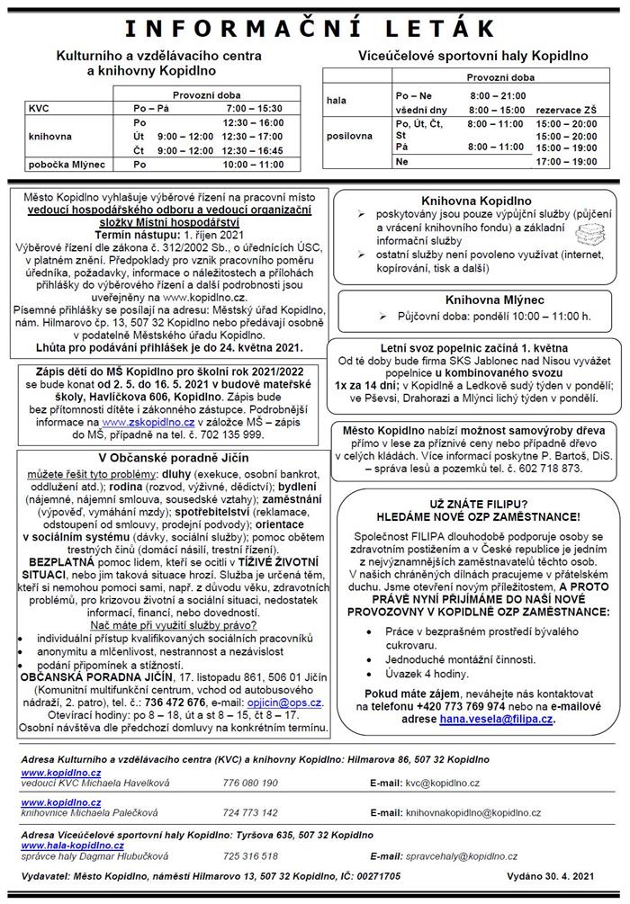 Informační leták č. 5 - str. II.