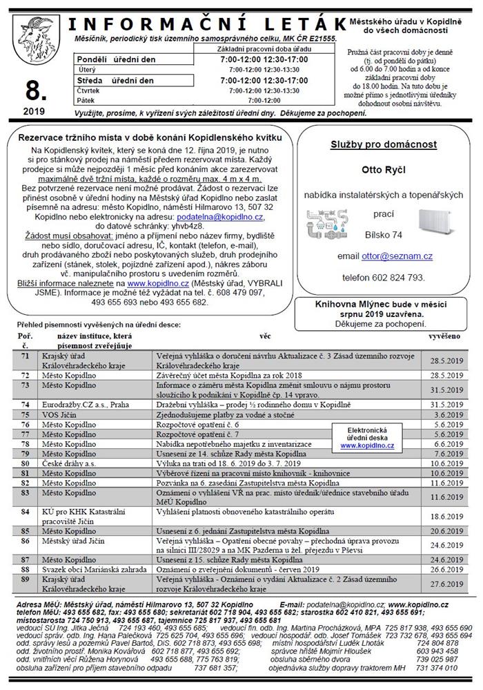 Leták č. 8 - I. str.