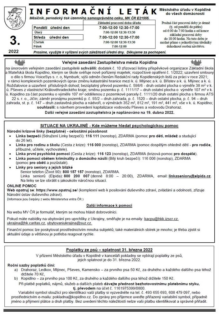 Informační leták č. 3 - str. I.