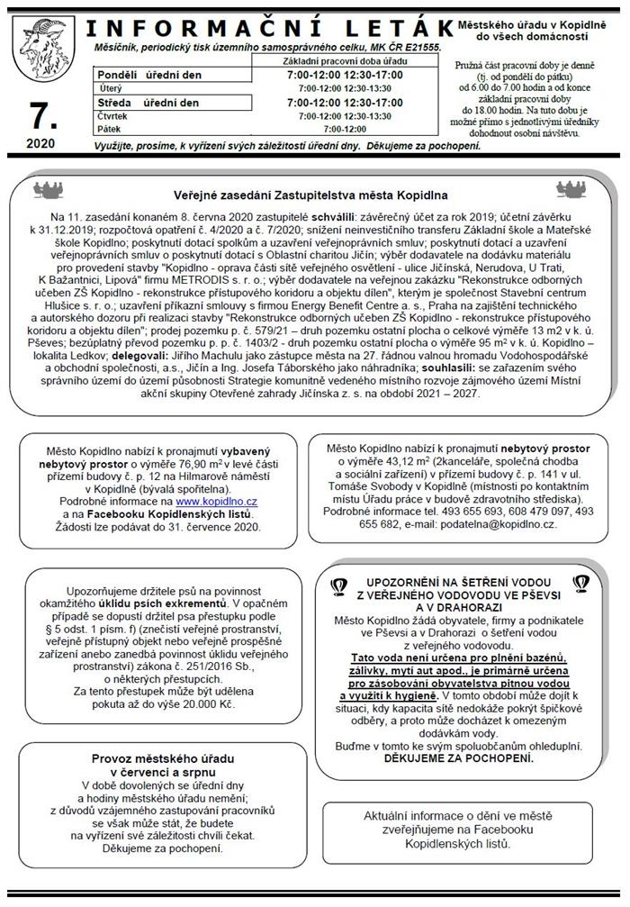 Informační leták č. 7 - I. str.