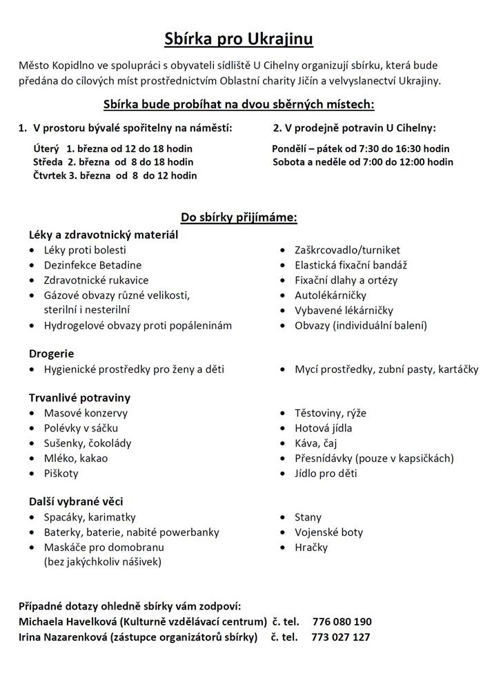 Sbírka pro Ukrajinu