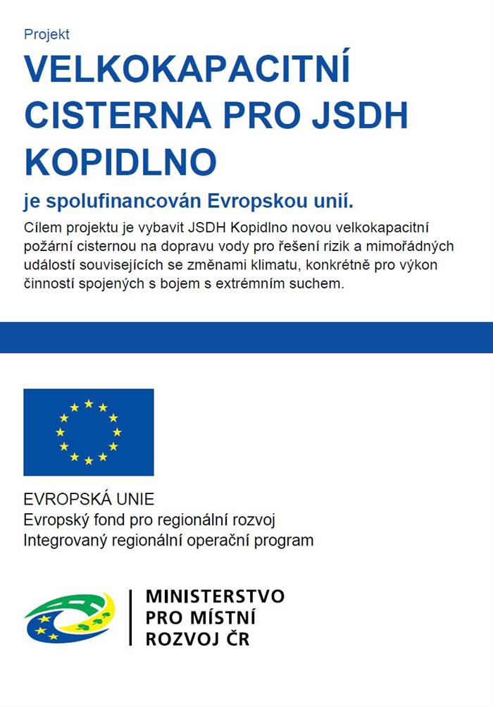 Velkokapacitní cisterna pro JSDH Kopidlno