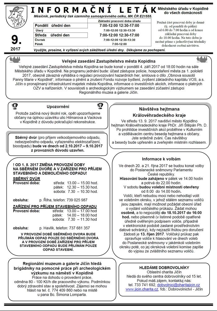 Leták č. 9 - I. strana