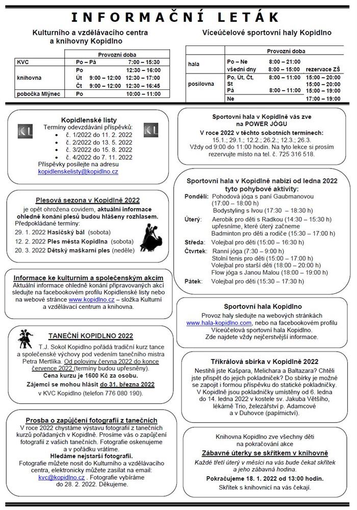 Informační leták č. 1 - str. III.