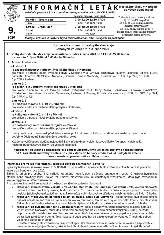 Informační leták č. 9 - I. str