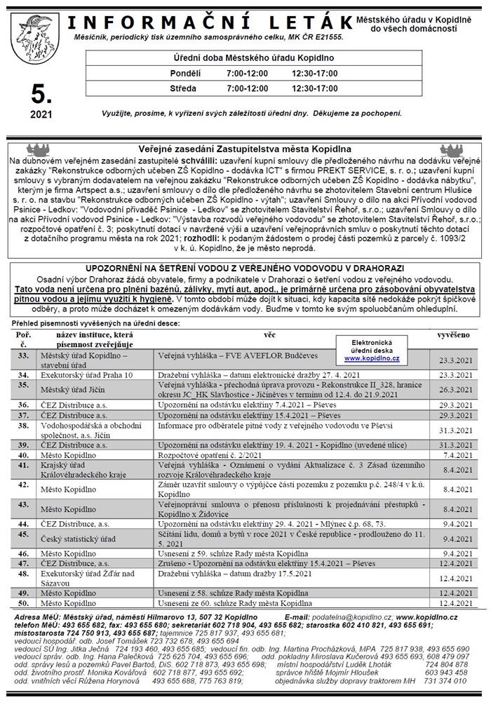 Informační leták č. 5 - str. I