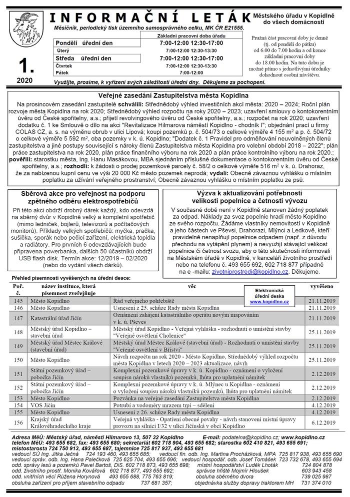 Leták č. 1/2020 - I. str.