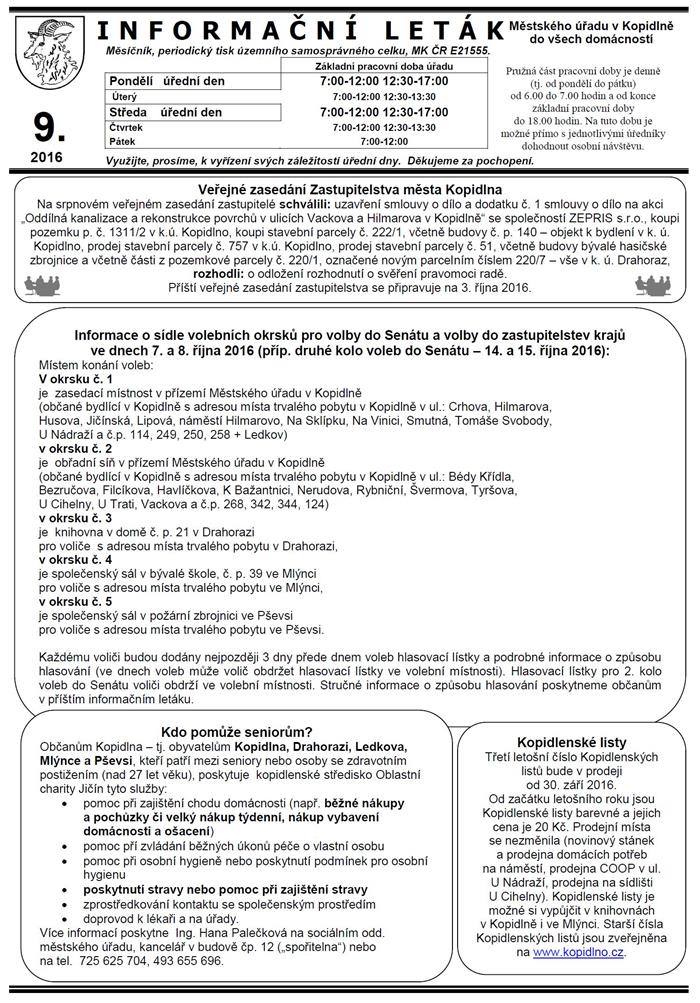 Leták č. 9 - I. strana