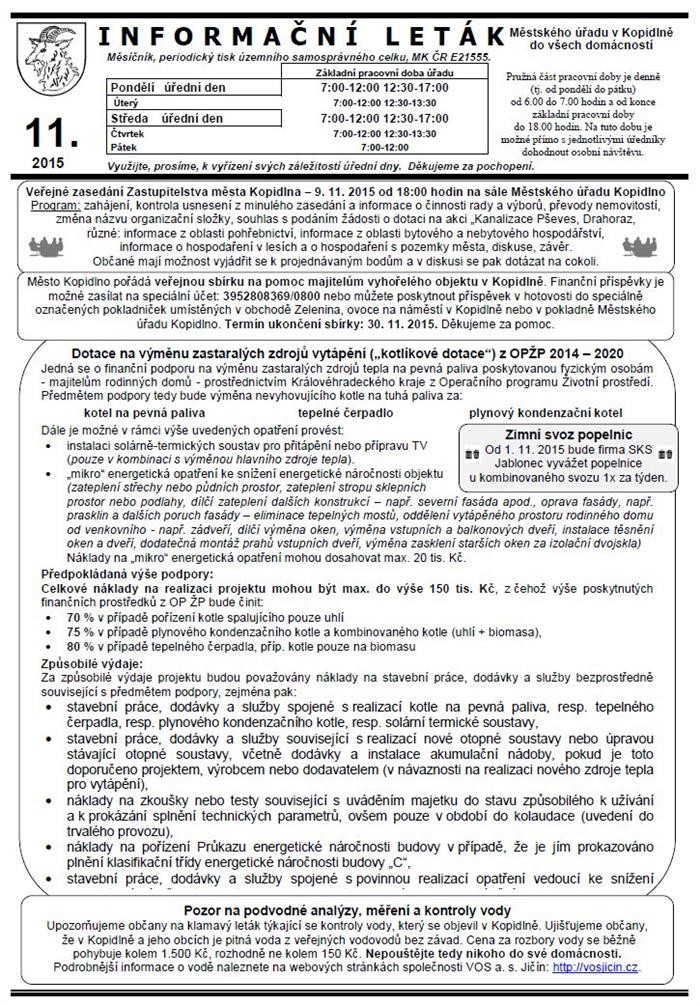 informační leták - listopad 2015