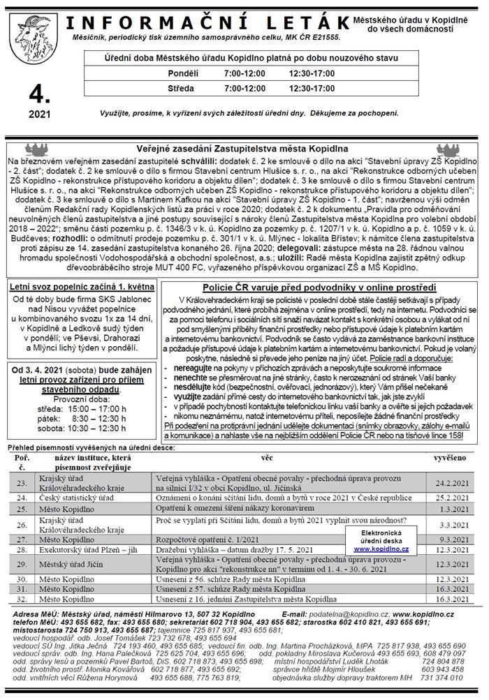 Informační leták č. 4 - str. I.