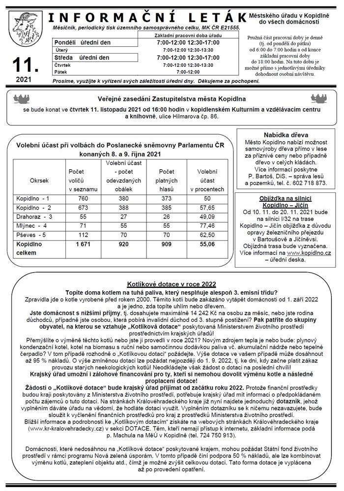 Informační leták č. 11 - str. I.