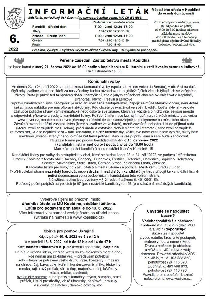 Informační leták č. 6 - str. I.