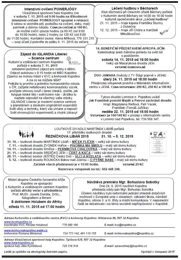 informační leták - listopad 2015