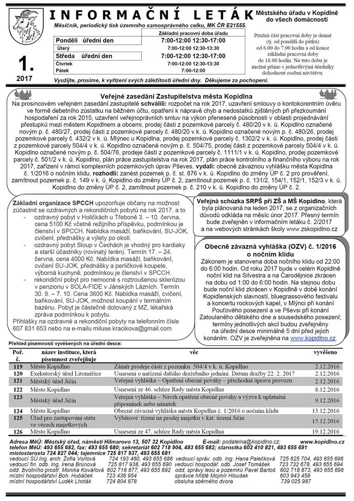 leták č. 1 - I. strana