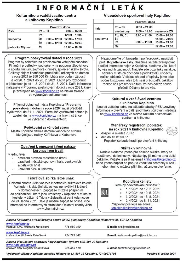 Informační leták č. 1 - str. II.