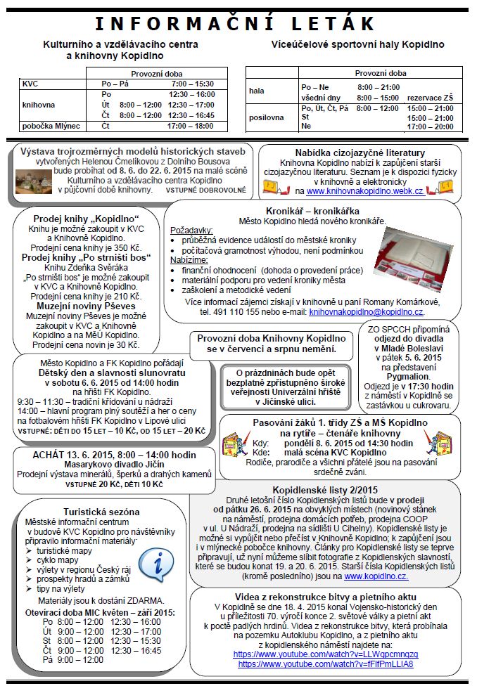 informační leták - červen 2015