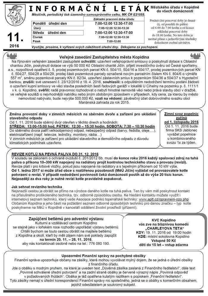 Leták č. 11 - I. strana