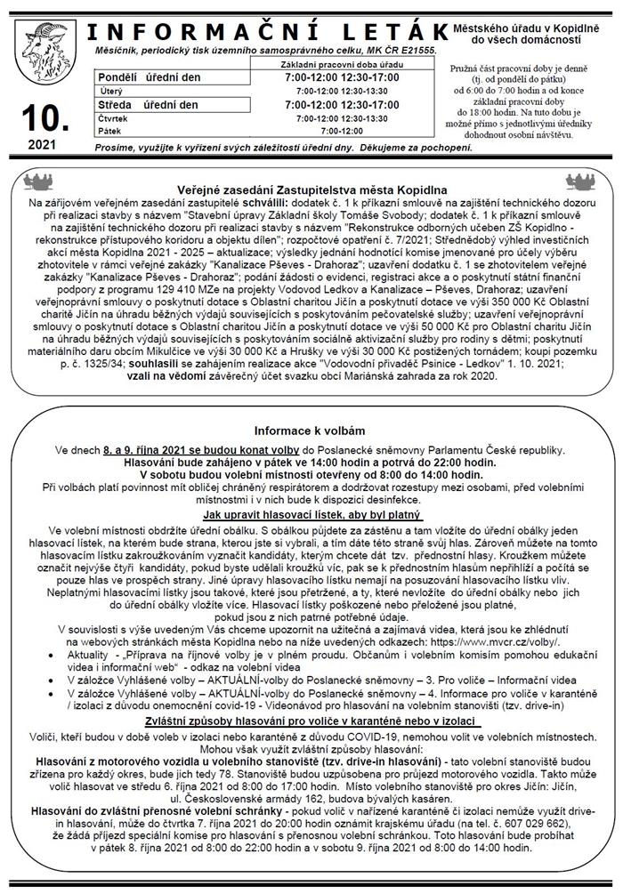 Informační leták č. 10 - str. I.