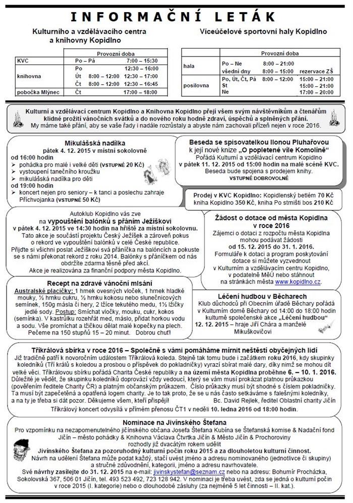informační leták - prosinec 2015
