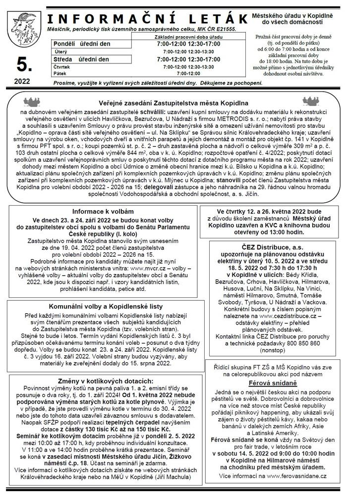 Informační leták č. 5 - str. I.