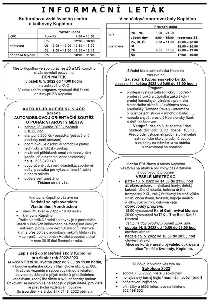 Informační leták č. 5 - str. III.