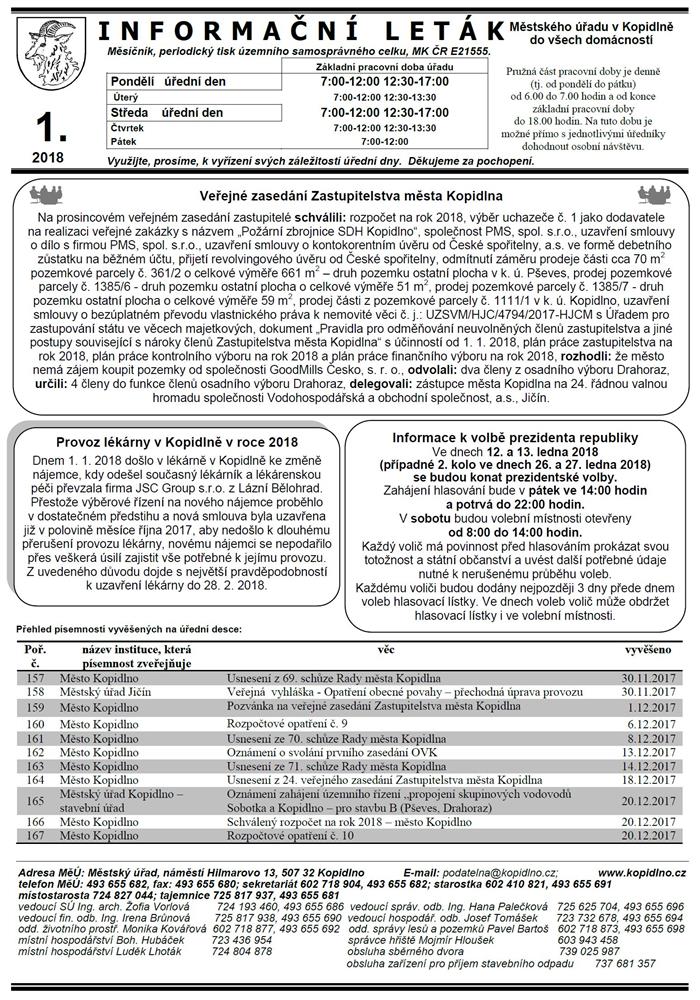 Leták č. 1 - I. strana