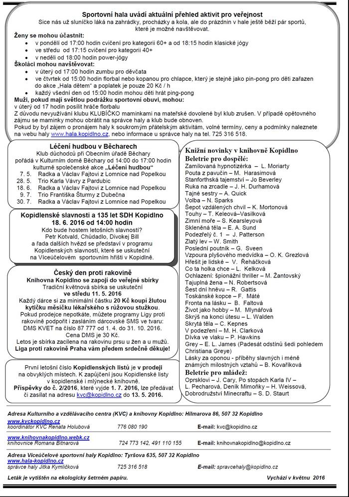 Informační leták - květen 2016 (IV. strana)